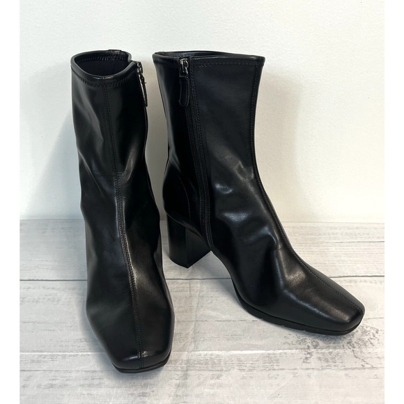 Aerosoles Ankle Black Boots Booties size 9.5M 3" Heel Career Professional - Picture 2 of 8